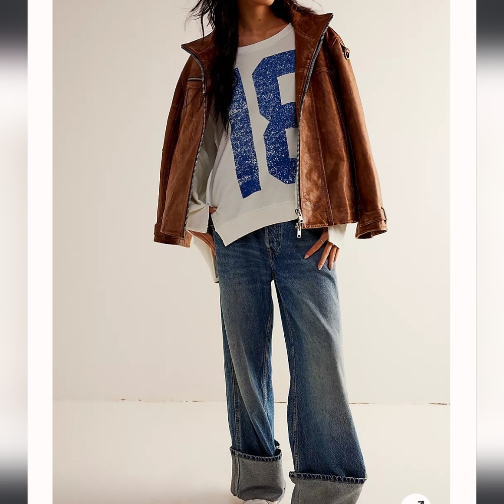 We The Free by Free People Graphic Camden Oversized Sweatshirt #18 - Picture 4 of 7